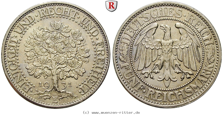 DE 5 Reichsmark 1931 E
