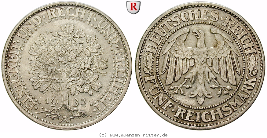 DE 5 Reichsmark 1932 A