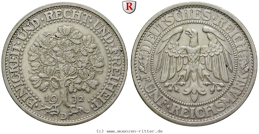 DE 5 Reichsmark 1932 D
