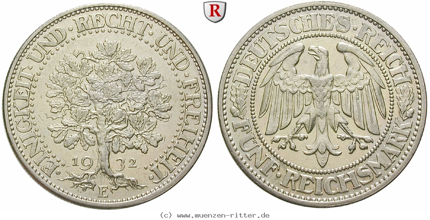 DE 5 Reichsmark 1932 E
