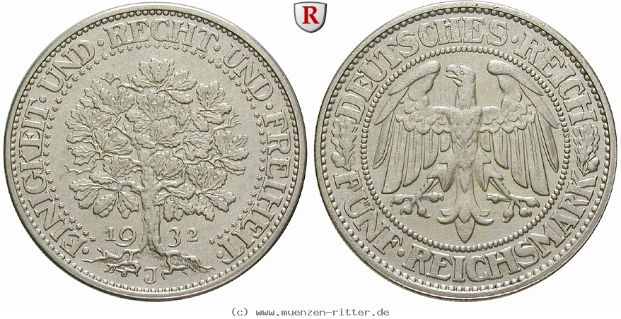 DE 5 Reichsmark 1932 J