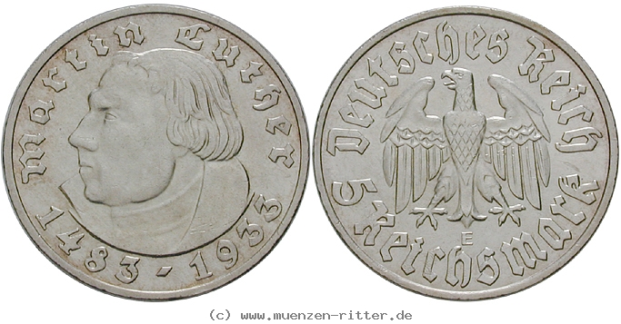 DE 5 Reichsmark 1933 E