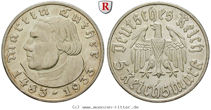 DE 5 Reichsmark 1933 F