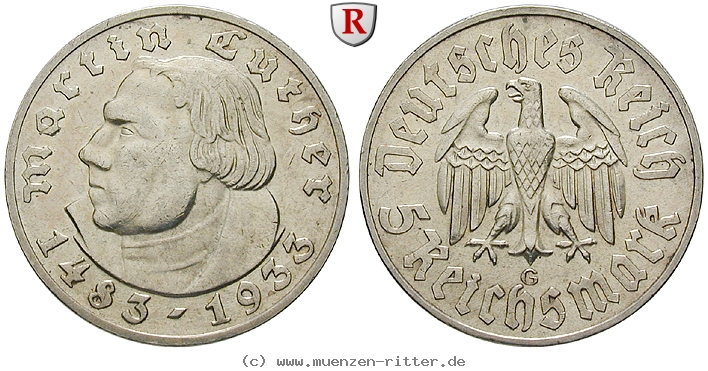 DE 5 Reichsmark 1933 G