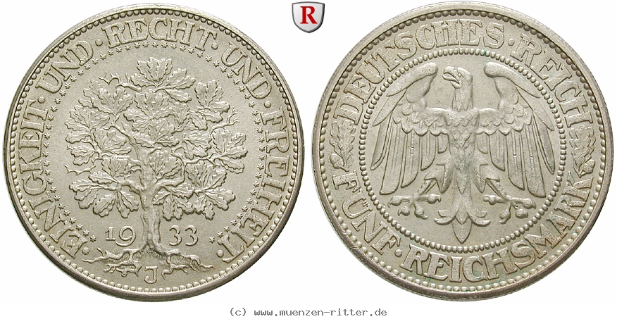 DE 5 Reichsmark 1933 J