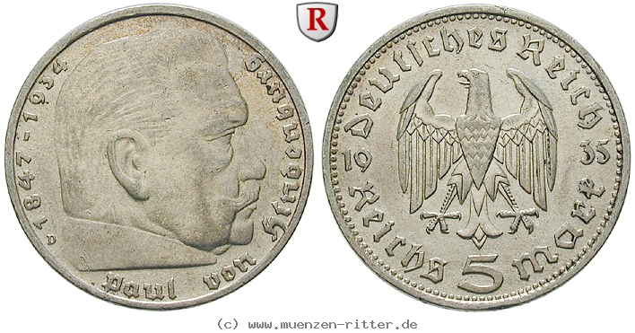 DE 5 Reichsmark 1935 D