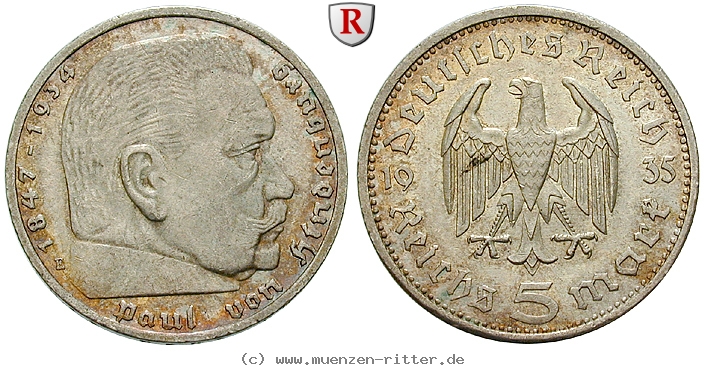 DE 5 Reichsmark 1935 E