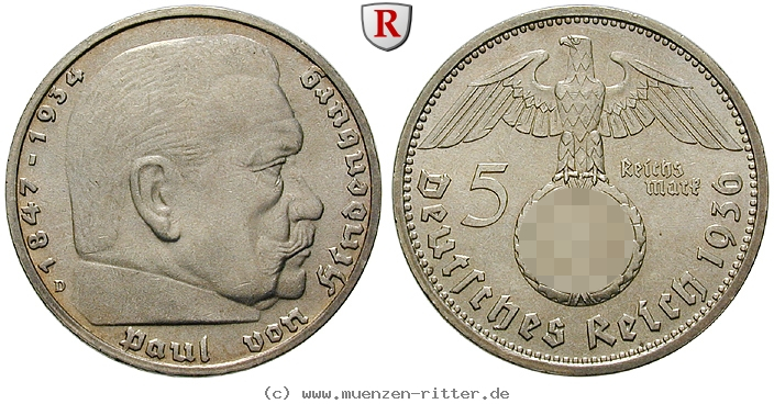 DE 5 Reichsmark 1936 D