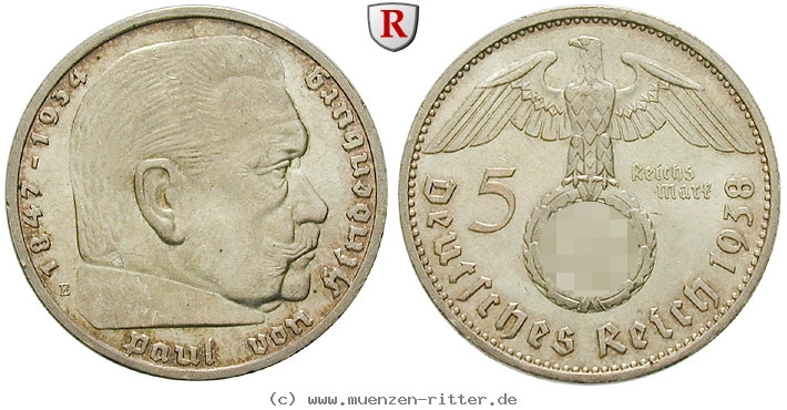 DE 5 Reichsmark 1938 E
