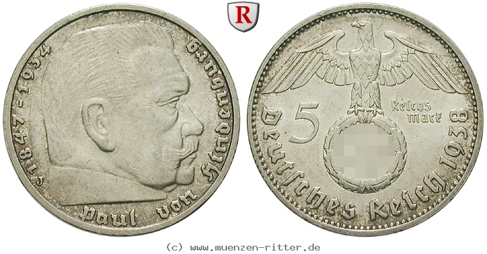 DE 5 Reichsmark 1938 J