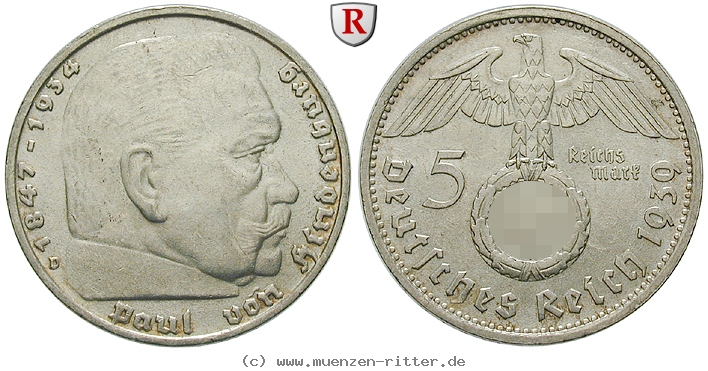 DE 5 Reichsmark 1939 D