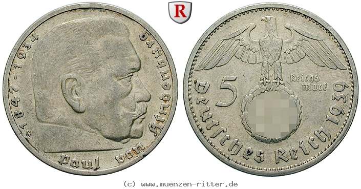 DE 5 Reichsmark 1939 G