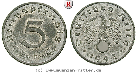 DE 5 Reichspfennig 1941 G