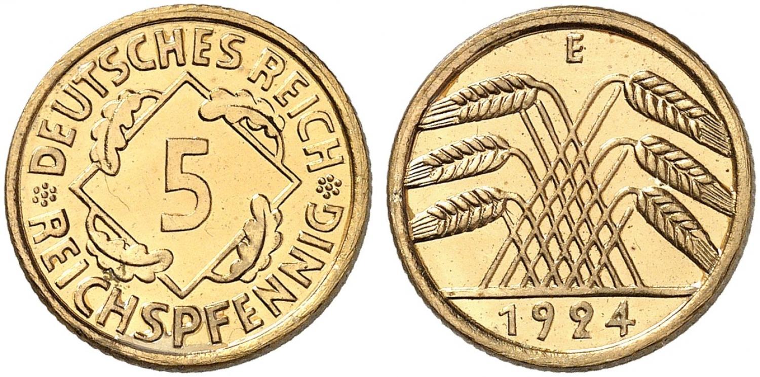 DE 5 Reichspfennig 1924 E