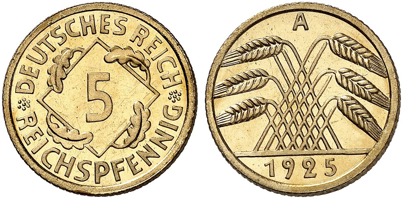 DE 5 Reichspfennig 1925 G