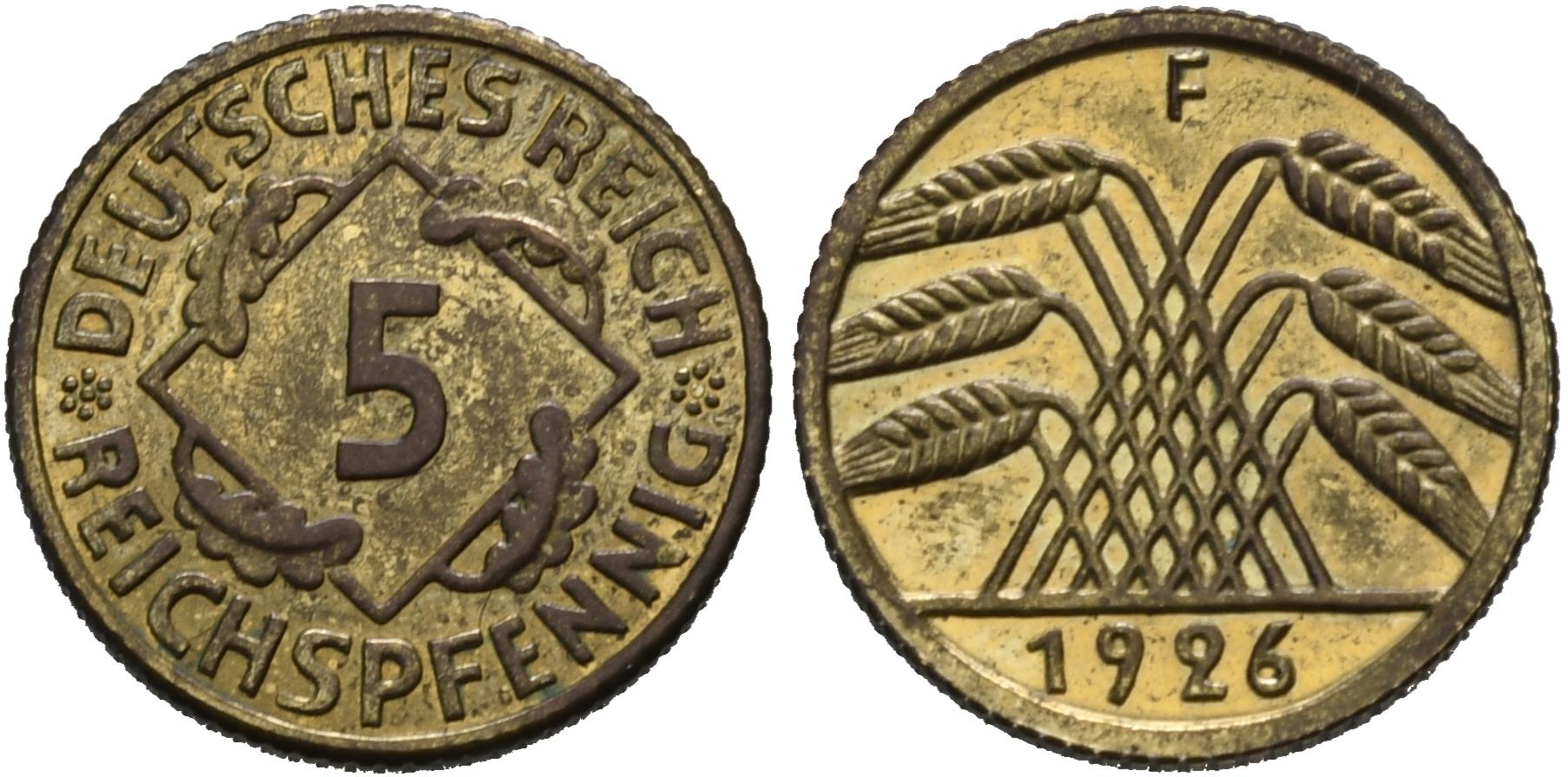 DE 5 Reichspfennig 1926 F