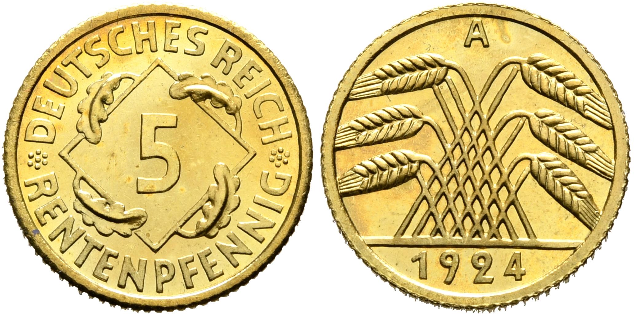 DE 5 Rentenpfennig 1924 D