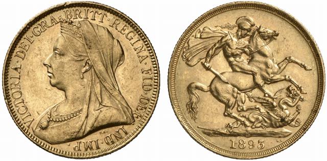 GB Double Sovereign 1893