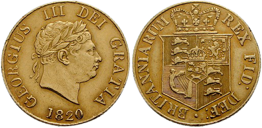GB 1/2 Sovereign - Half Sovereign 1820