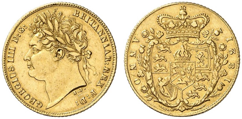 GB 1/2 Sovereign - Half Sovereign 1821