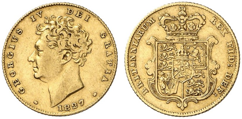 GB 1/2 Sovereign - Half Sovereign 1827