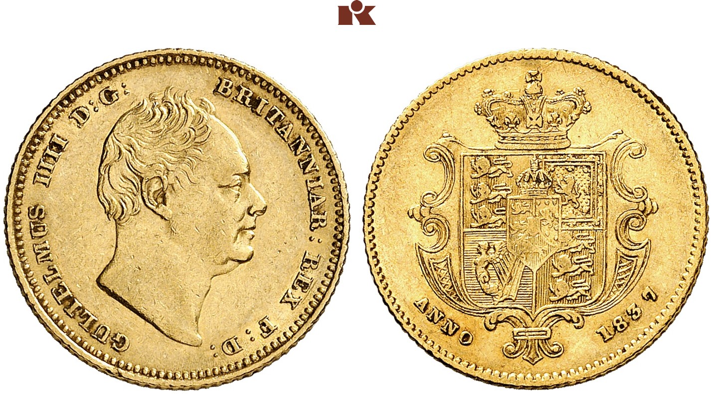 GB 1/2 Sovereign - Half Sovereign 1837