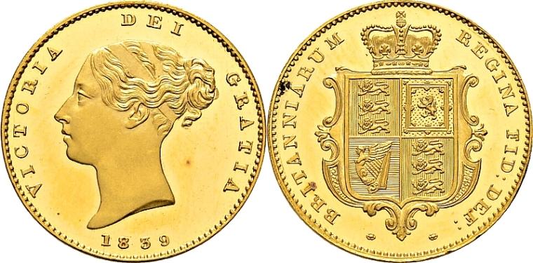 GB 1/2 Sovereign - Half Sovereign 1839