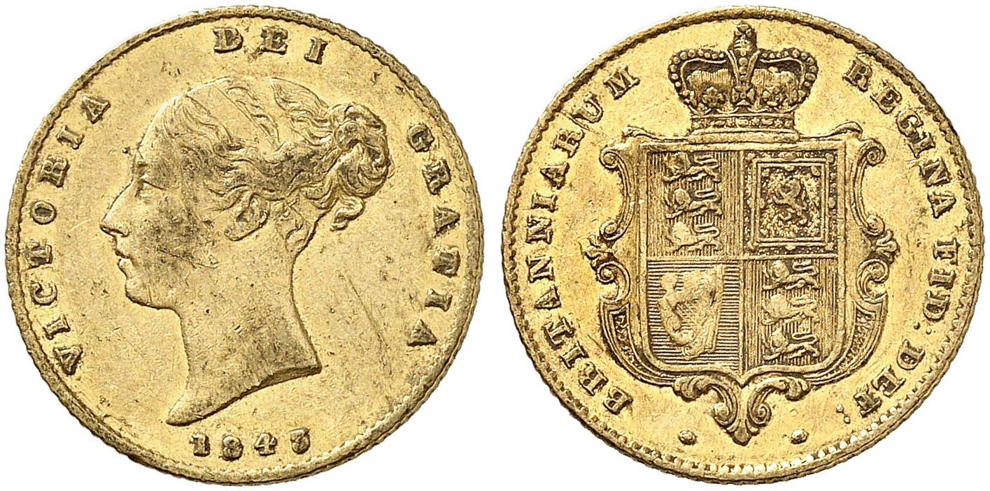GB 1/2 Sovereign - Half Sovereign 1843