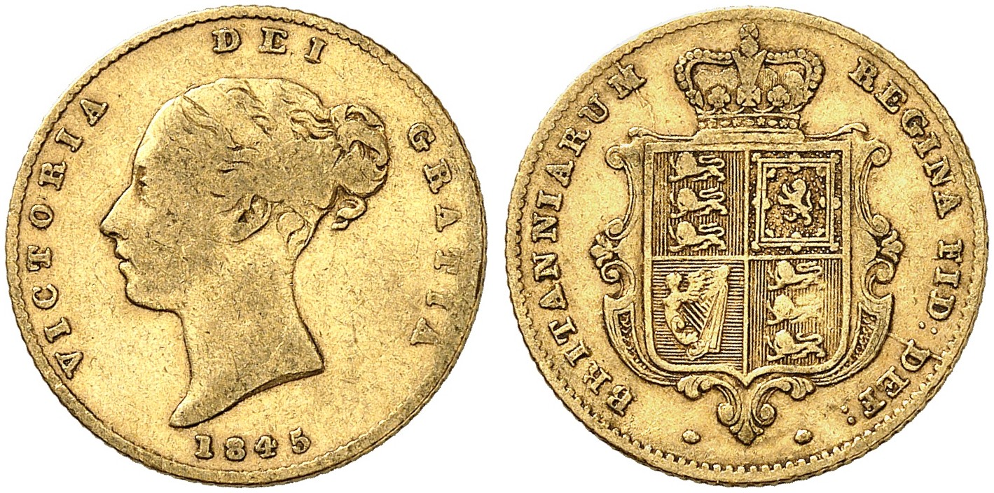 GB 1/2 Sovereign - Half Sovereign 1845