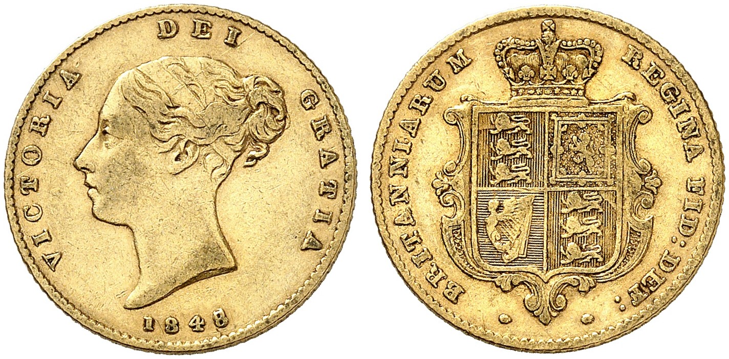 GB 1/2 Sovereign - Half Sovereign 1848