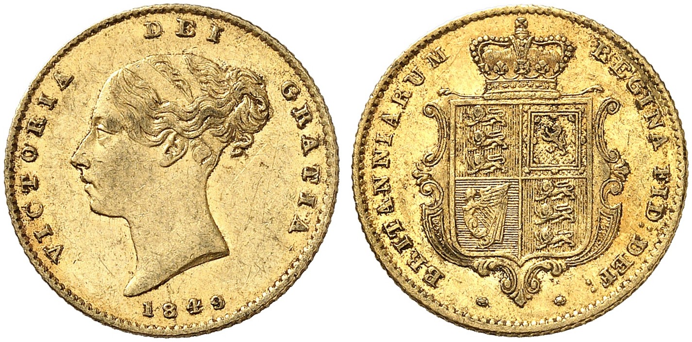 GB 1/2 Sovereign - Half Sovereign 1849