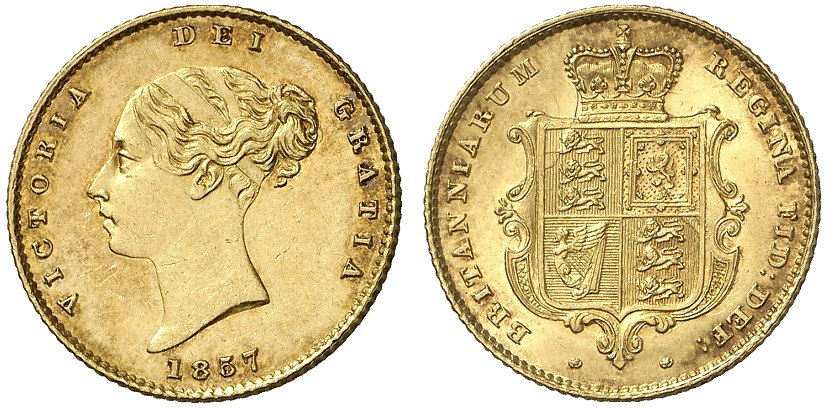 GB 1/2 Sovereign - Half Sovereign 1857