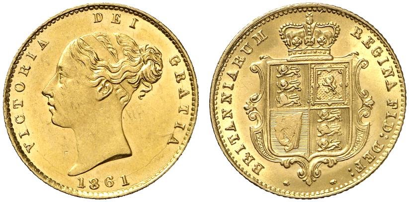 GB 1/2 Sovereign - Half Sovereign 1861