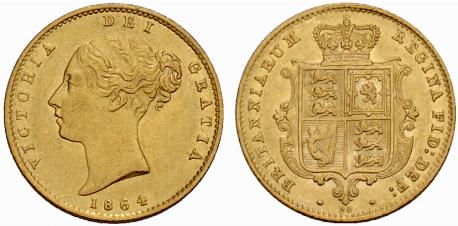 GB 1/2 Sovereign - Half Sovereign 1864