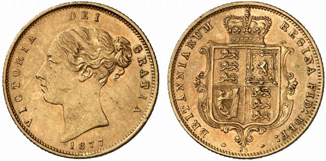 GB 1/2 Sovereign - Half Sovereign 1877