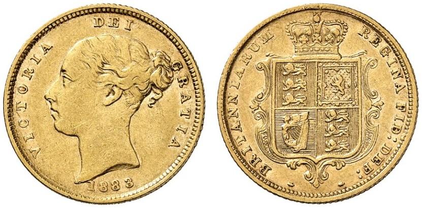 GB 1/2 Sovereign - Half Sovereign 1883