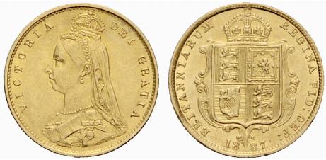 GB 1/2 Sovereign - Half Sovereign 1887