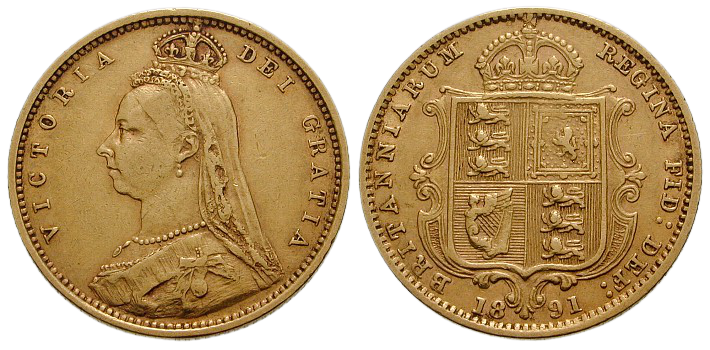 GB 1/2 Sovereign - Half Sovereign 1891