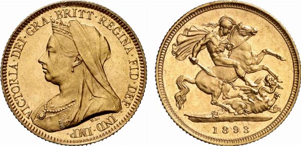 GB 1/2 Sovereign - Half Sovereign 1893