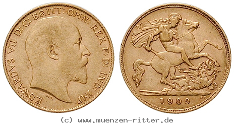 GB 1/2 Sovereign - Half Sovereign 1909