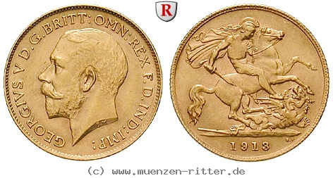 GB 1/2 Sovereign - Half Sovereign 1913