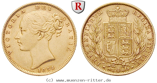 GB Sovereign 1854