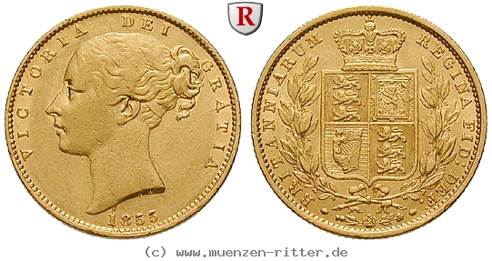 GB Sovereign 1855