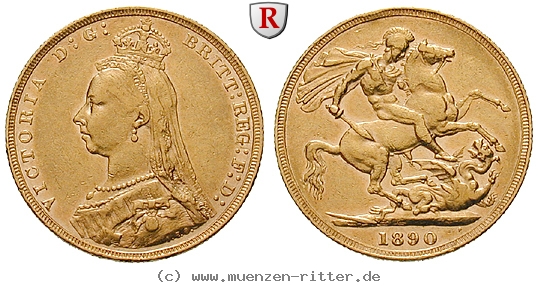 GB Sovereign 1890