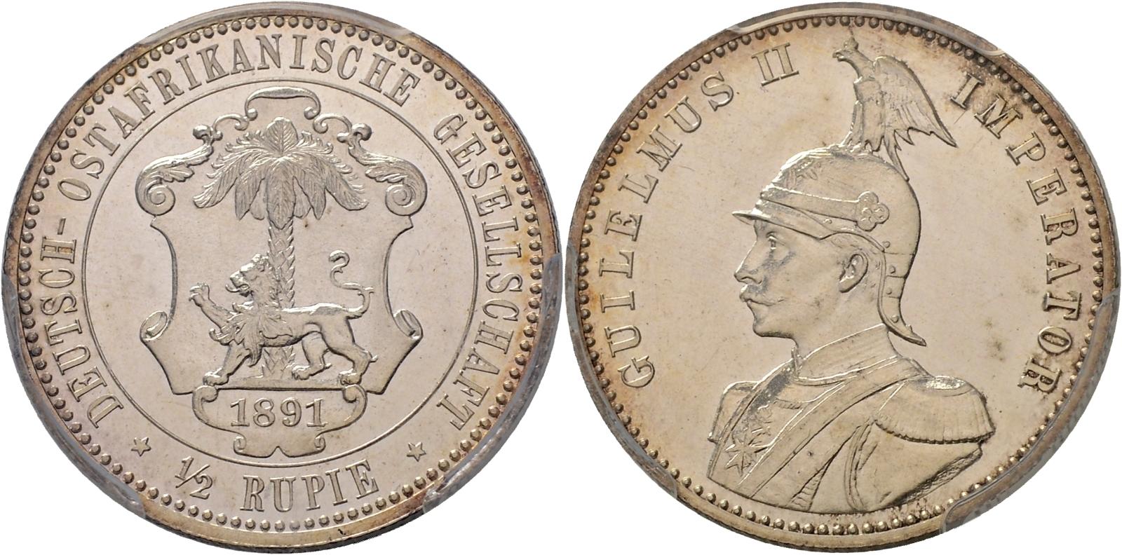 DE 1/2 Rupie 1891 A