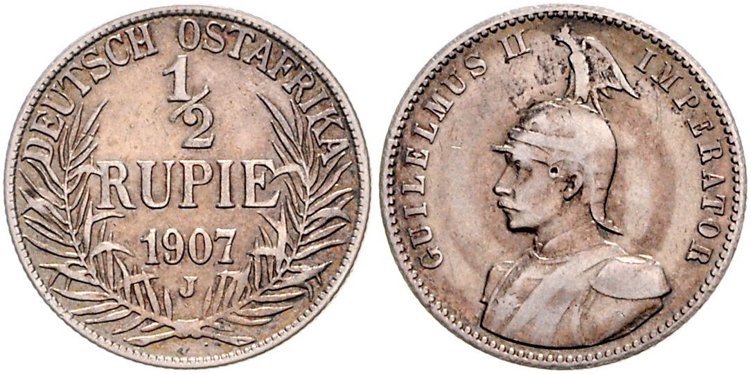 DE 1/2 Rupie 1907 J