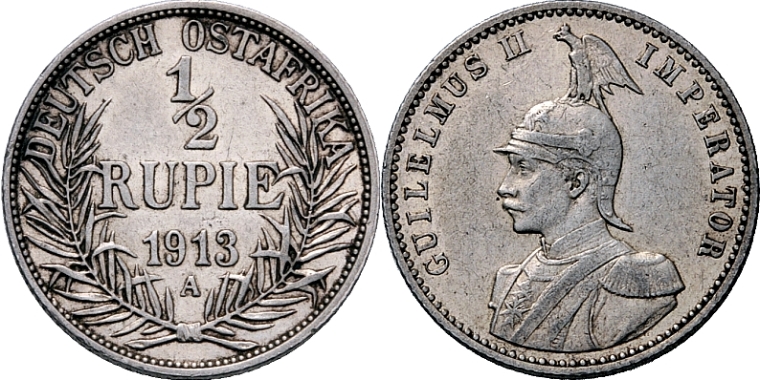 DE 1/2 Rupie 1913 A