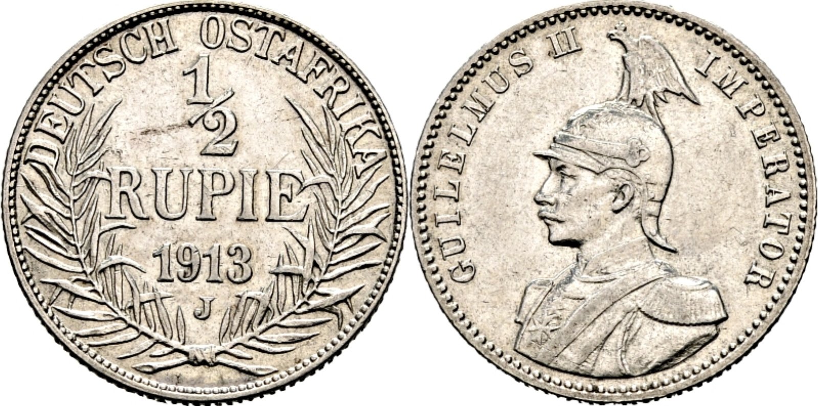 DE 1/2 Rupie 1913 J