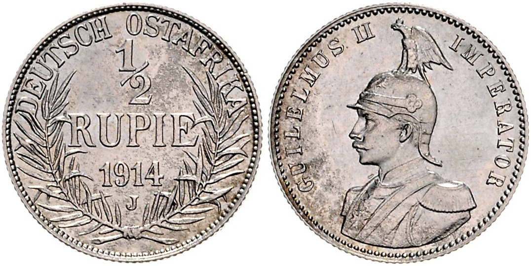 DE 1/2 Rupie 1914 J