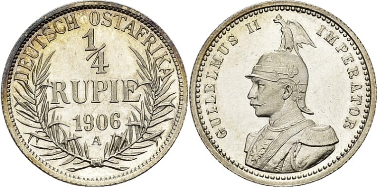 DE 1/4 Rupie 1906 A
